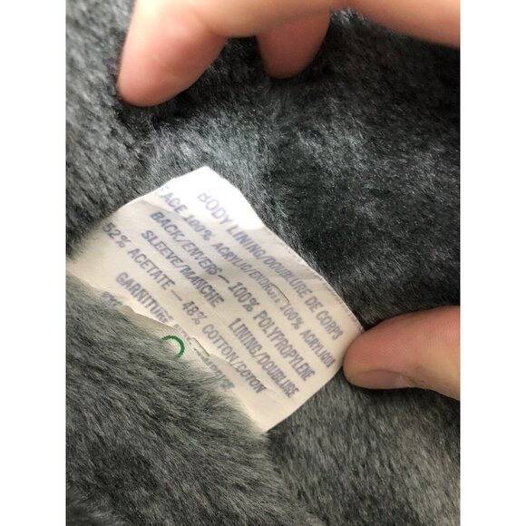 Vintage Sears Mens 40 L Faux Fur Lined Wool Overcoat Mid Length Coat Mint - Picture 7 of 8